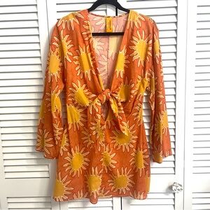 Mango Sunburst Mini Dress